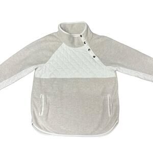 Abercrombie & Fitch Quilted Fleece Pullover Fits US L Half Snap Pocket